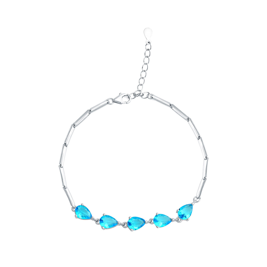 Silver Sky Blue Pretty Bracelet