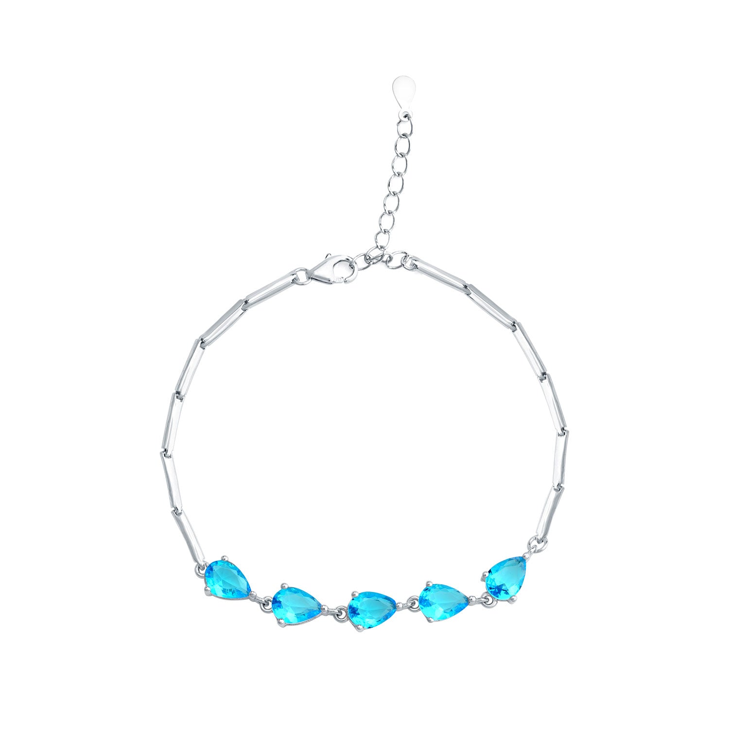 Silver Sky Blue Pretty Bracelet
