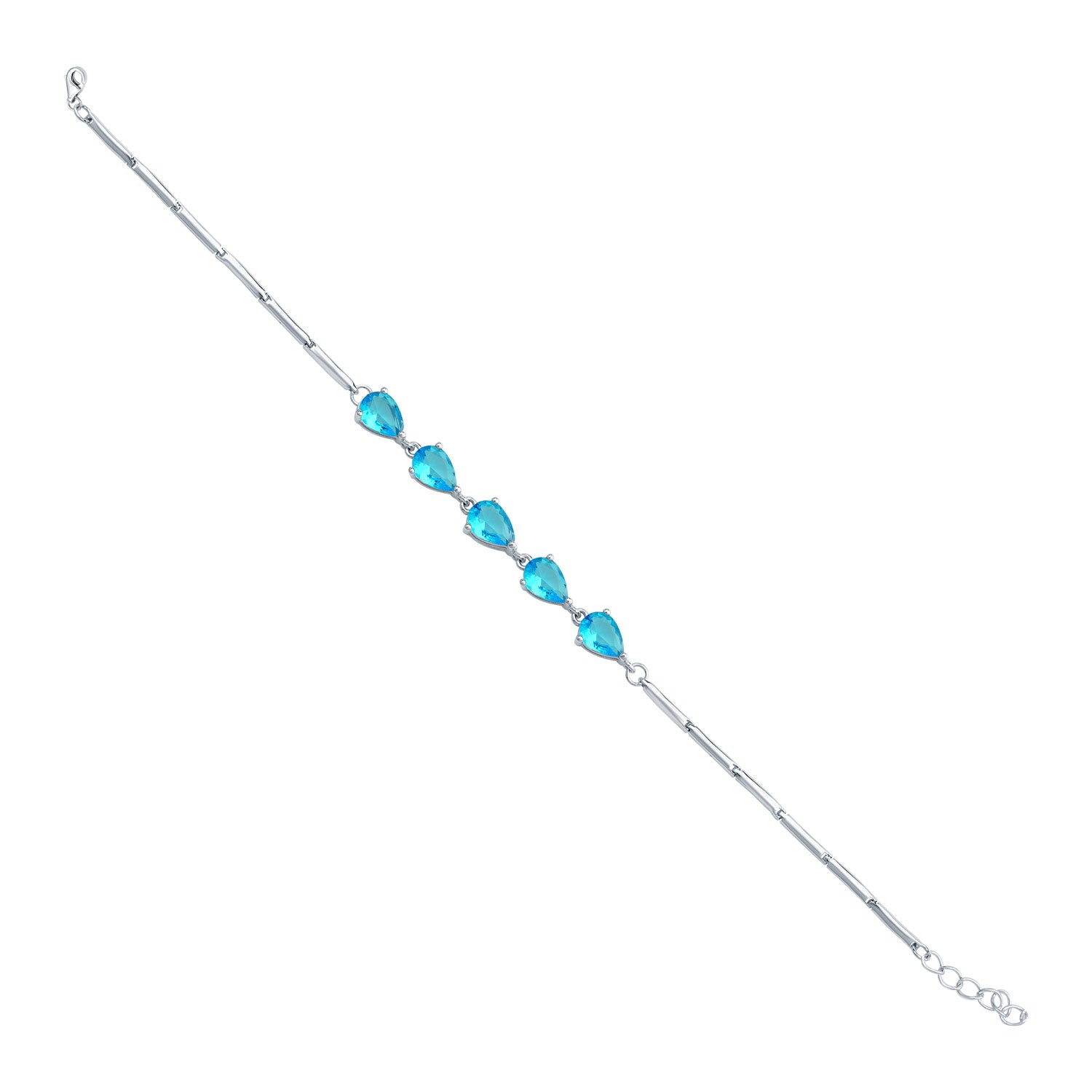 Silver Sky Blue Pretty Bracelet