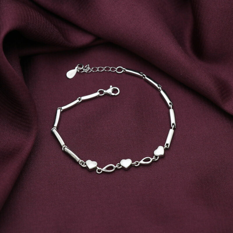 Silver Triple Heart Bracelet
