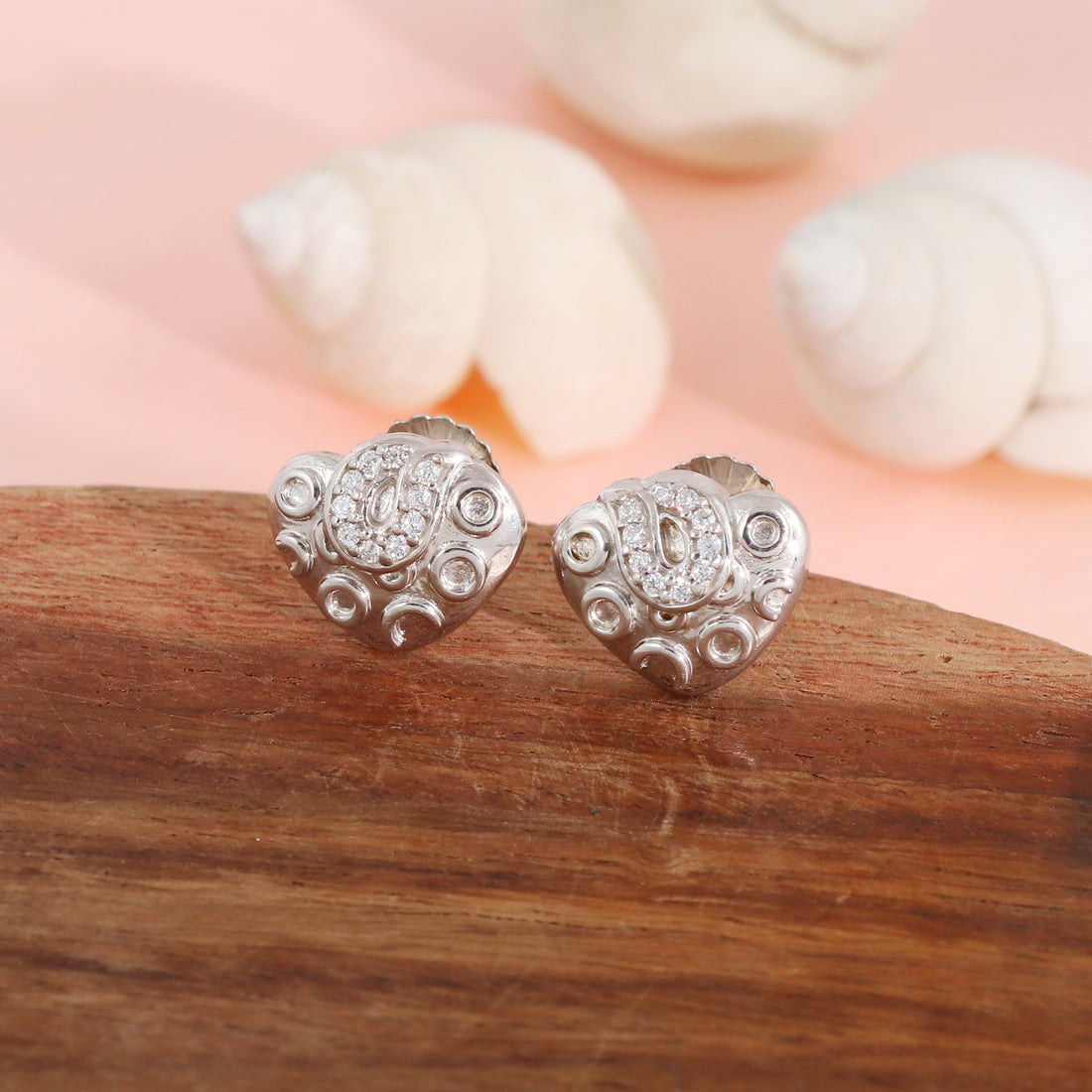 Silver  Divine Om Studs