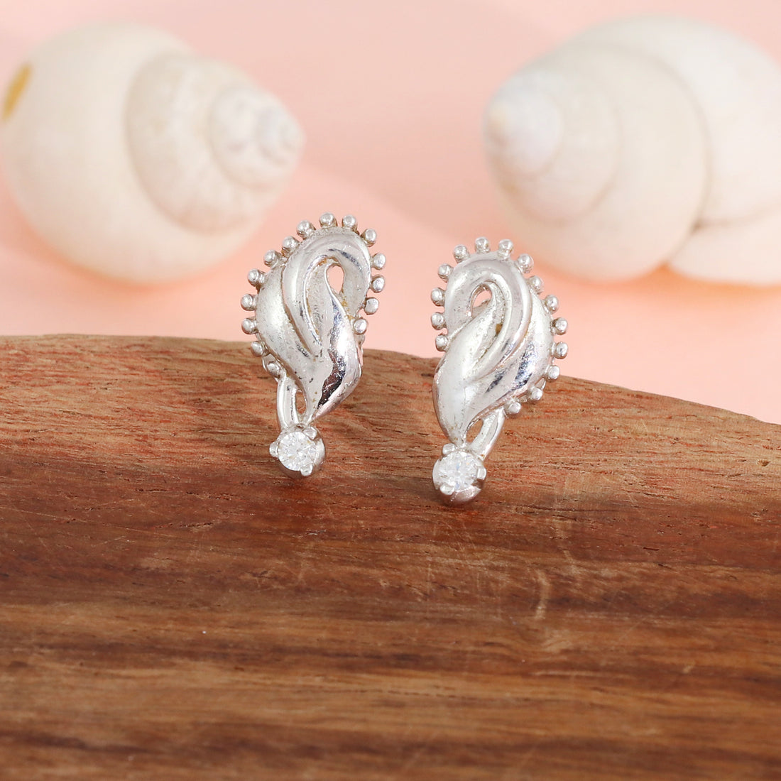 Silver Paisley Grace Studs