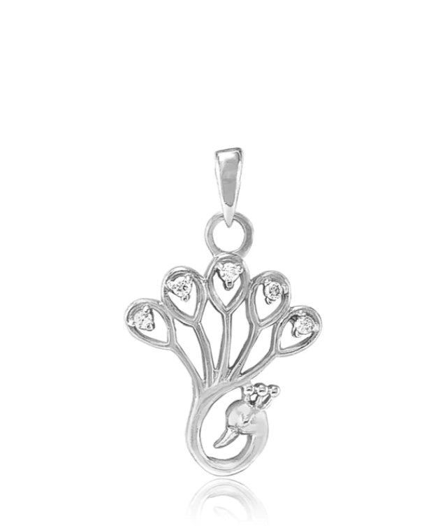 Silver Peacock Chain Pendant