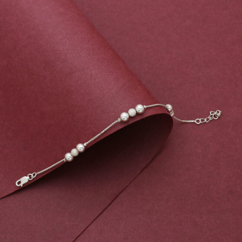 Silver Chain Beads Bracelet