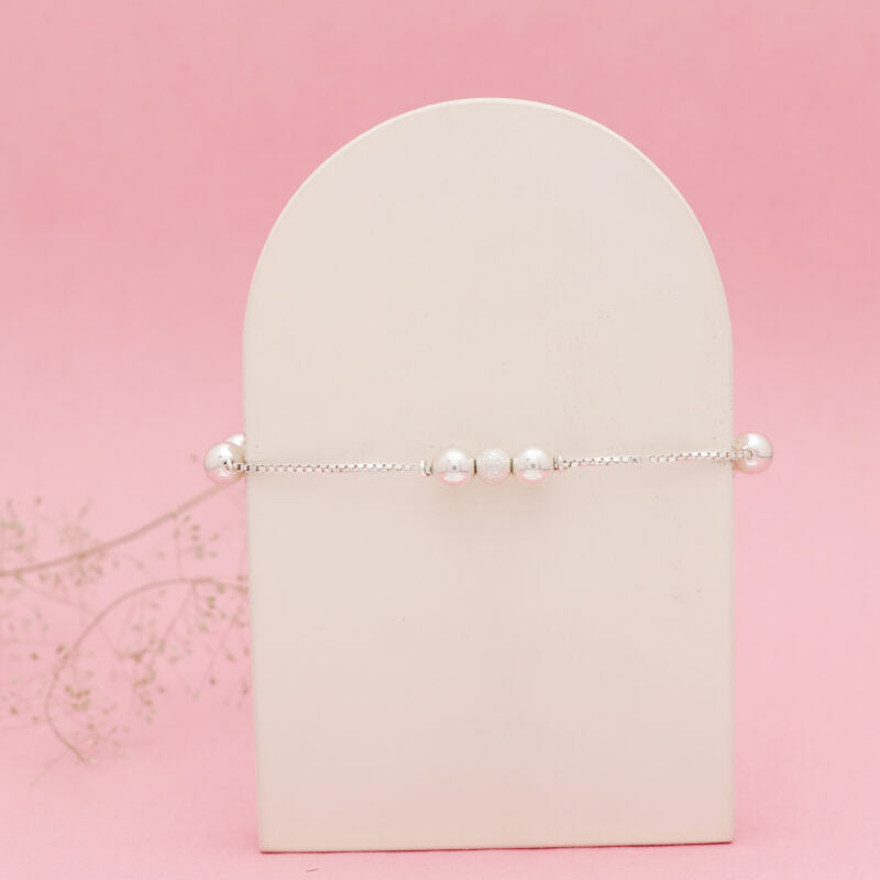 Silver Chain Beads Bracelet