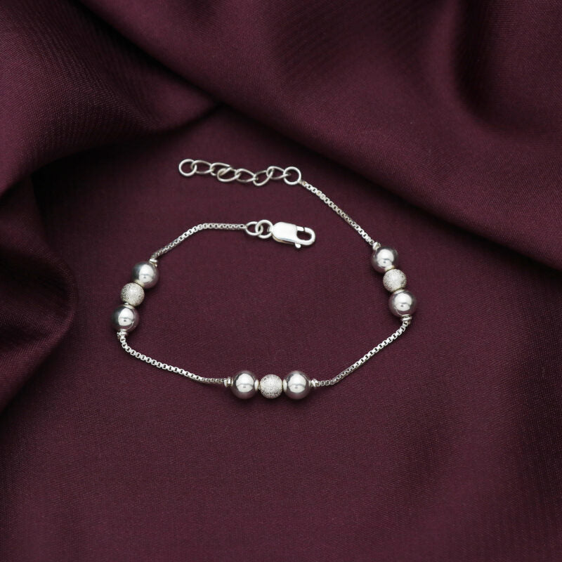 Silver Chain Beads Bracelet