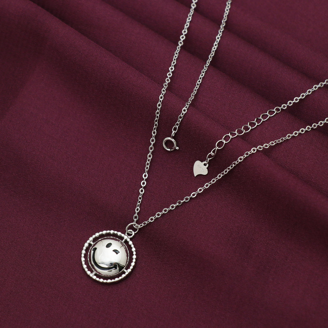 Silver Smiley Chain Pendant