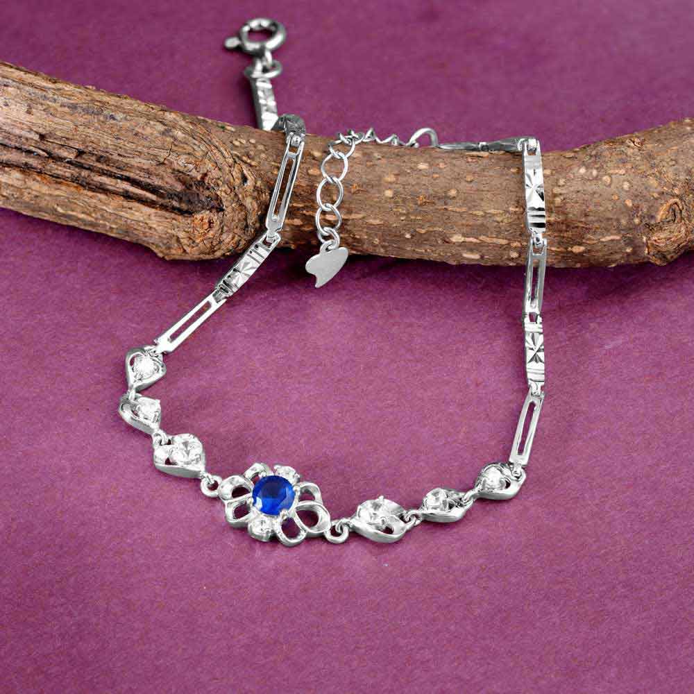 Silver Blue Blossom Bracelet