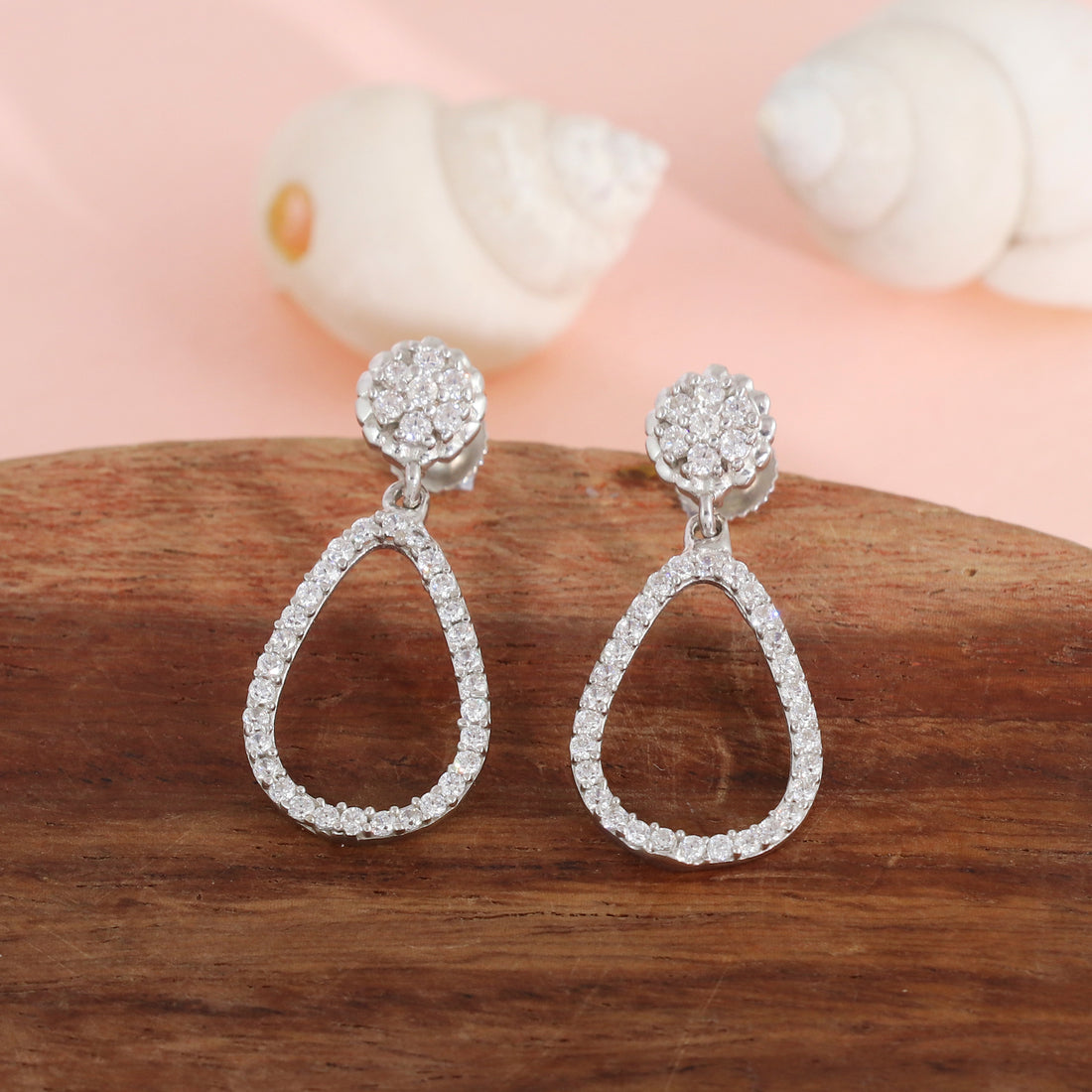 Silver Crystal Dewdrop Earrings