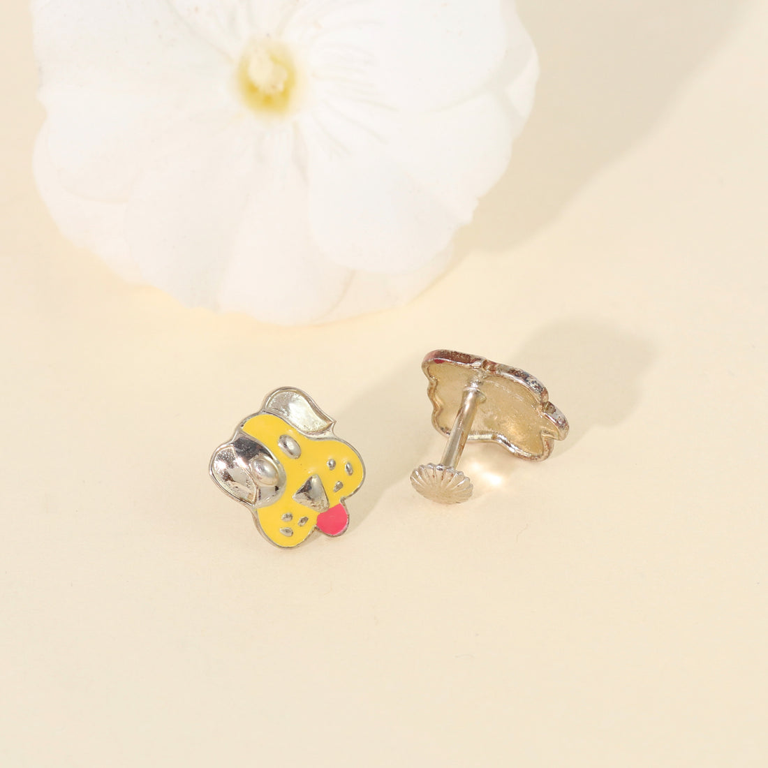 Silver Puppy Love Studs