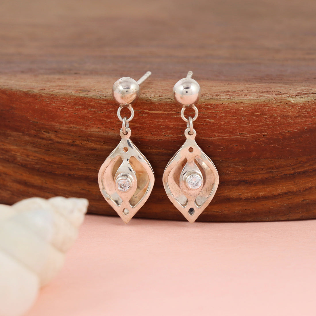 Geometric Grace Silver Earrings