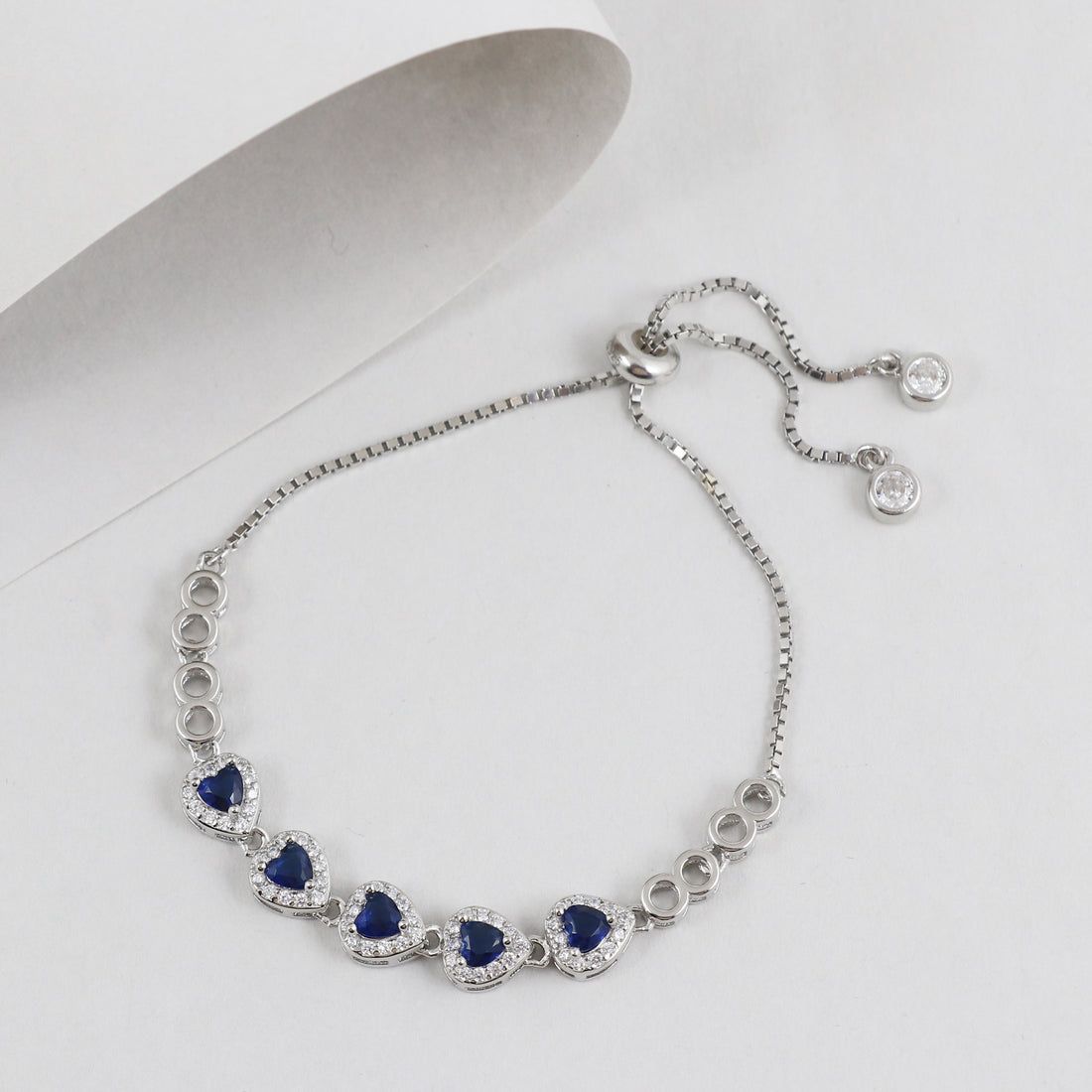 Silver Radiance Heart Bracelet
