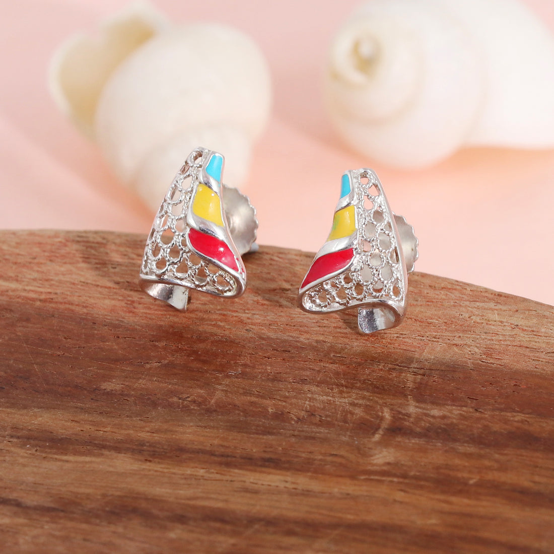 Silver Pop Prism Studs