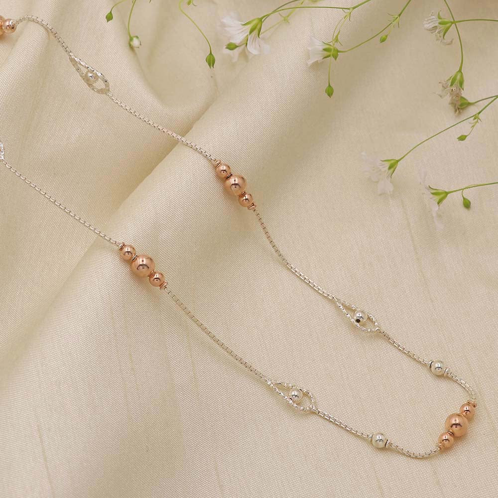 Silver Rosegold Chain with beads