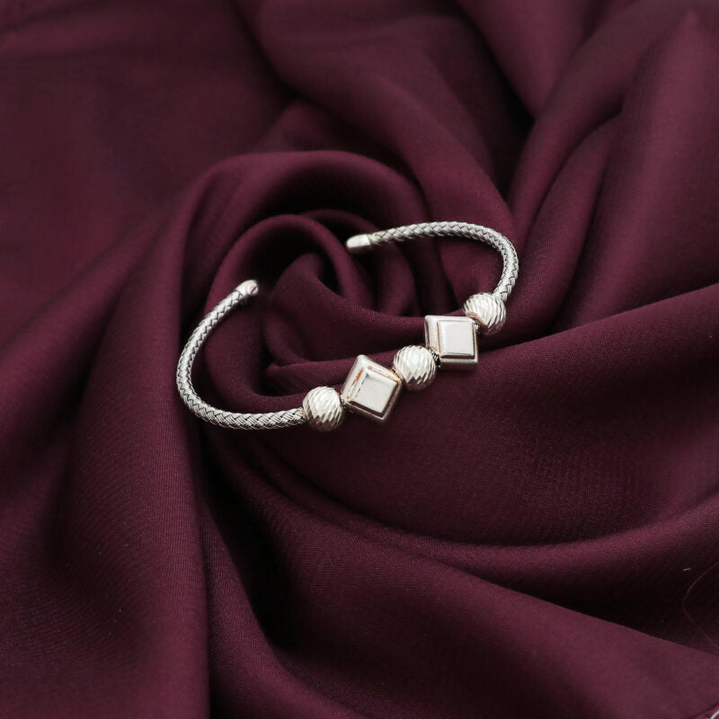 Silver Oxidised Bead Bracelet