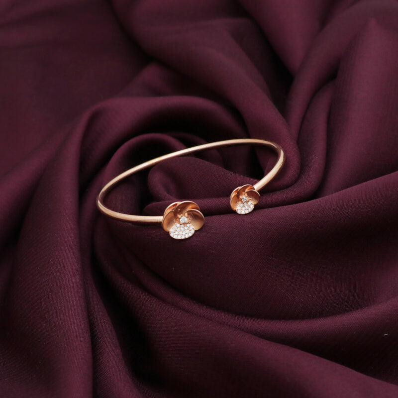 Silver Rose Gold Love Bangle