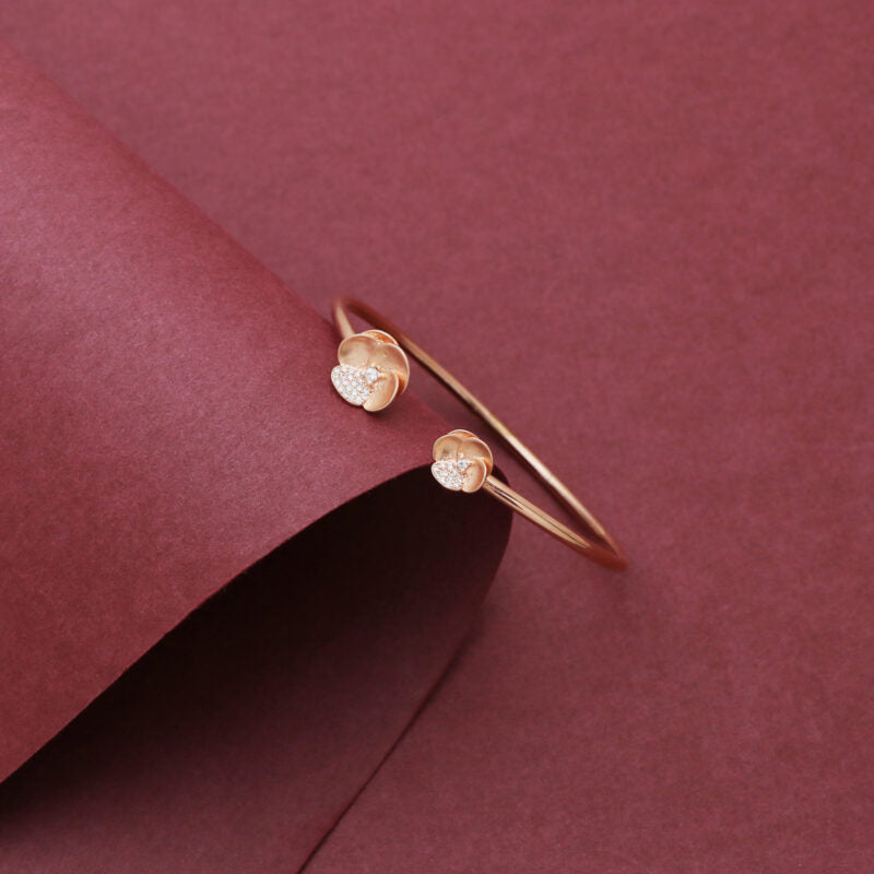 Silver Rose Gold Love Bangle