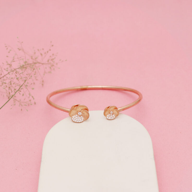 Silver Rose Gold Love Bangle