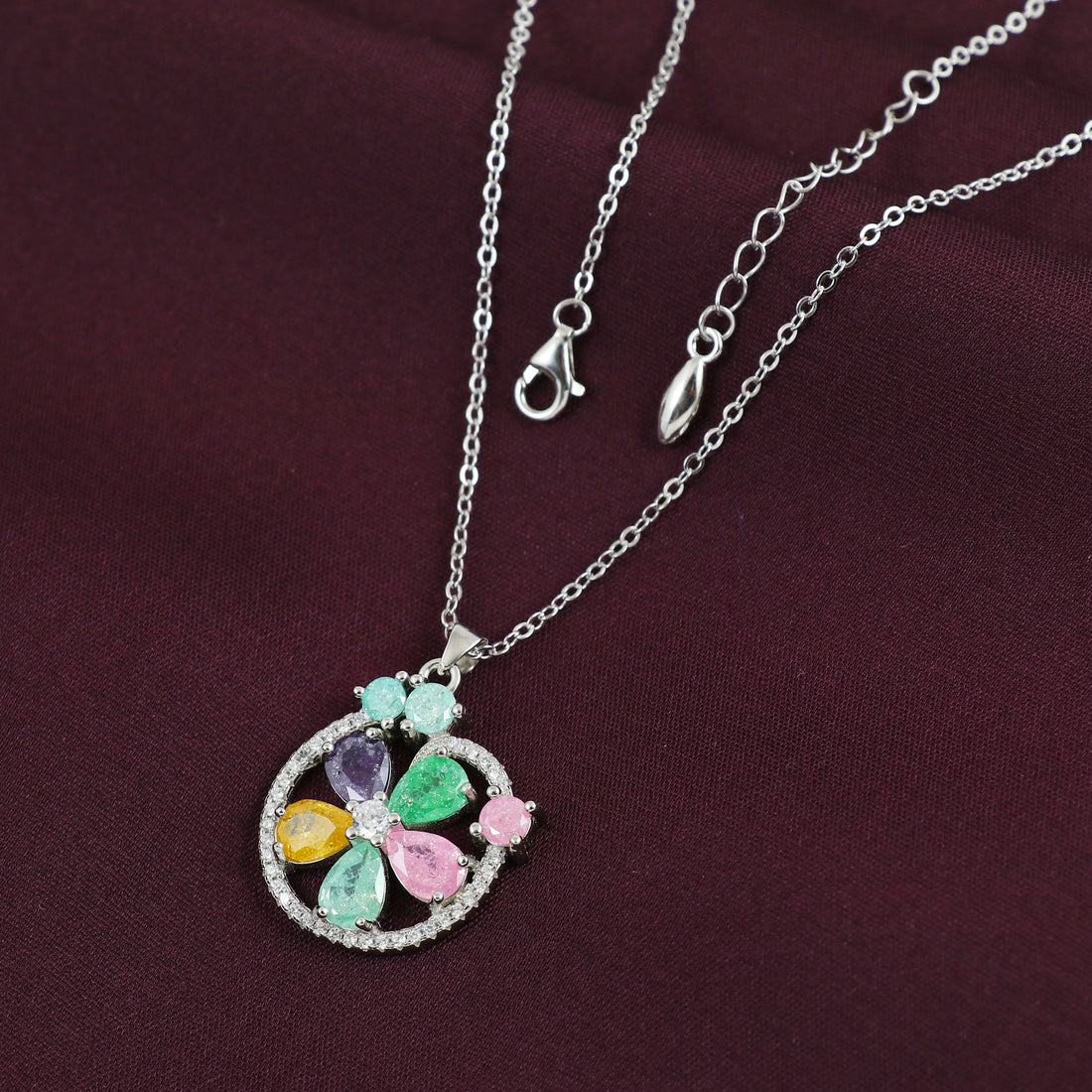 Silver Petal Whirl Pendant