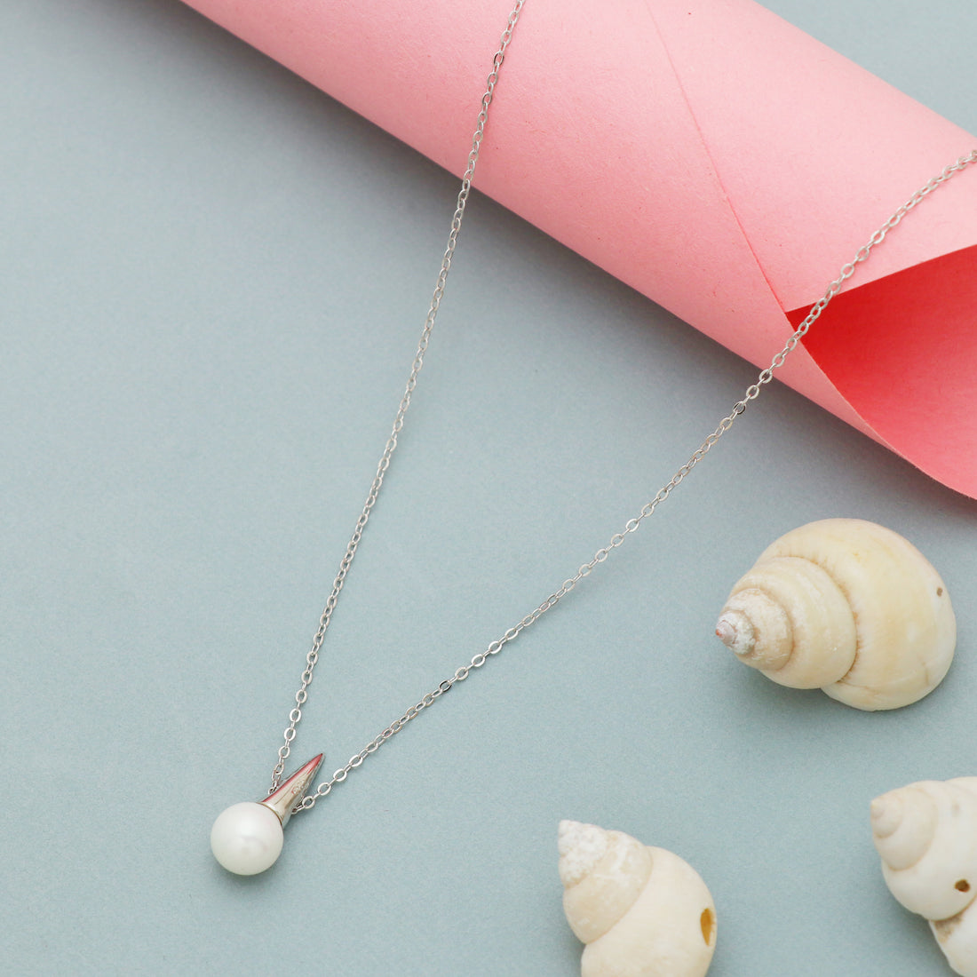 Silver Timeless Pearl Chain Pendant