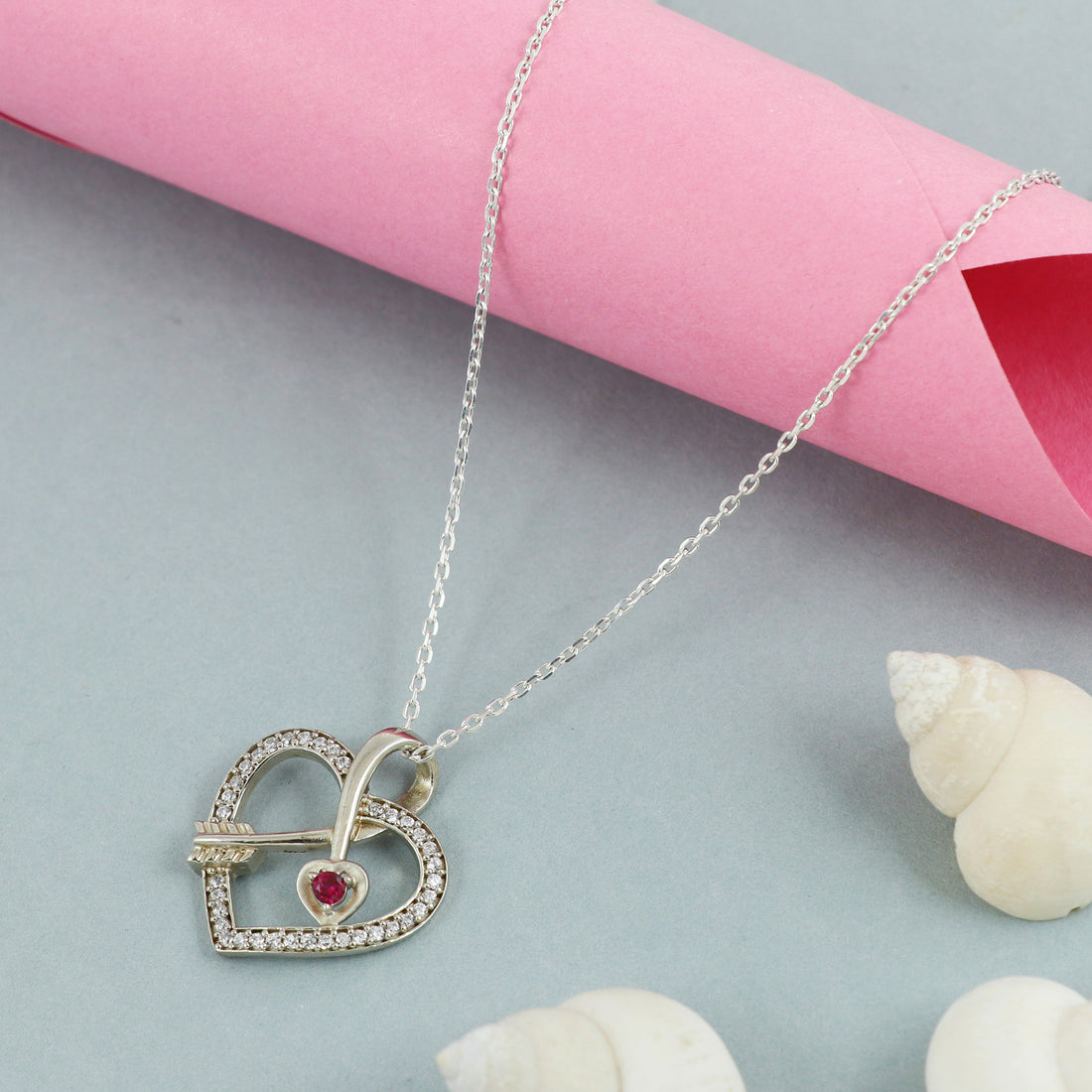 Silver Love Struck Chain Pendant