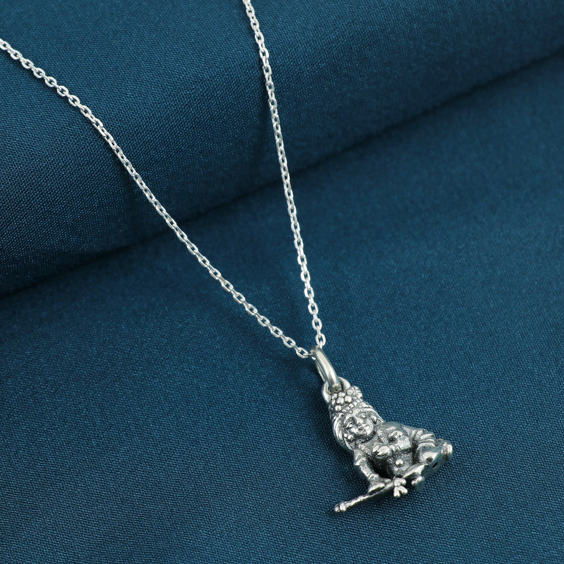 Silver Little Krishna Chain Pendant