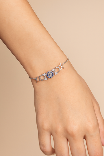 Silver Blue Glamour Bracelet