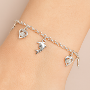 Silver Heartfelt Charm Bracelet