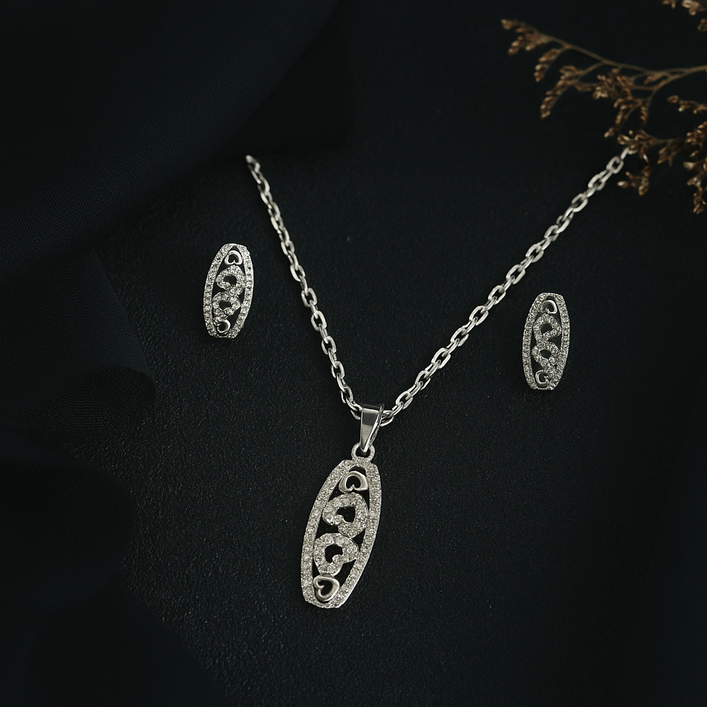Silver Timeless Harmony Pendant Set