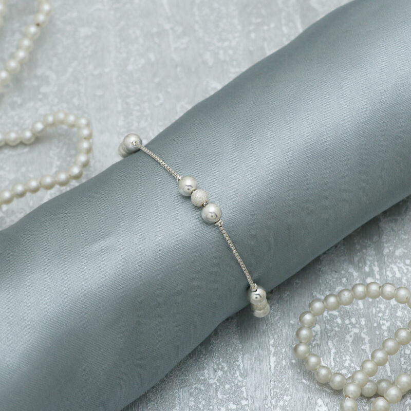 Silver Chain Beads Bracelet