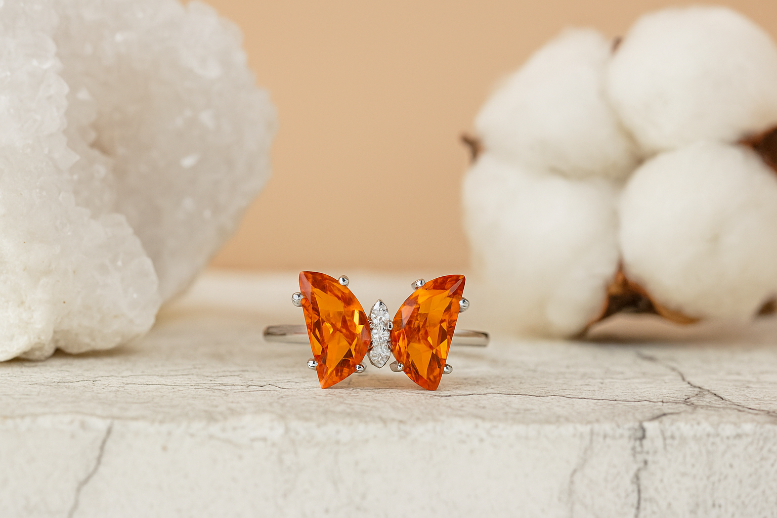 Fiery Butterfly Elegance Ring