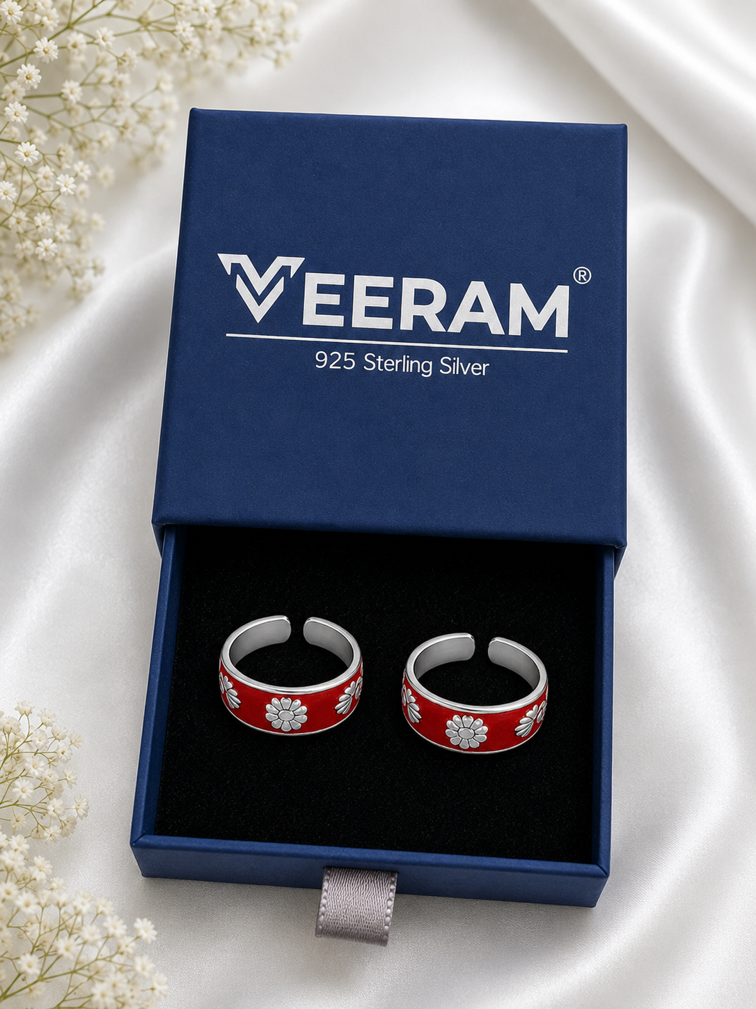 Silver Red Elegant Toering