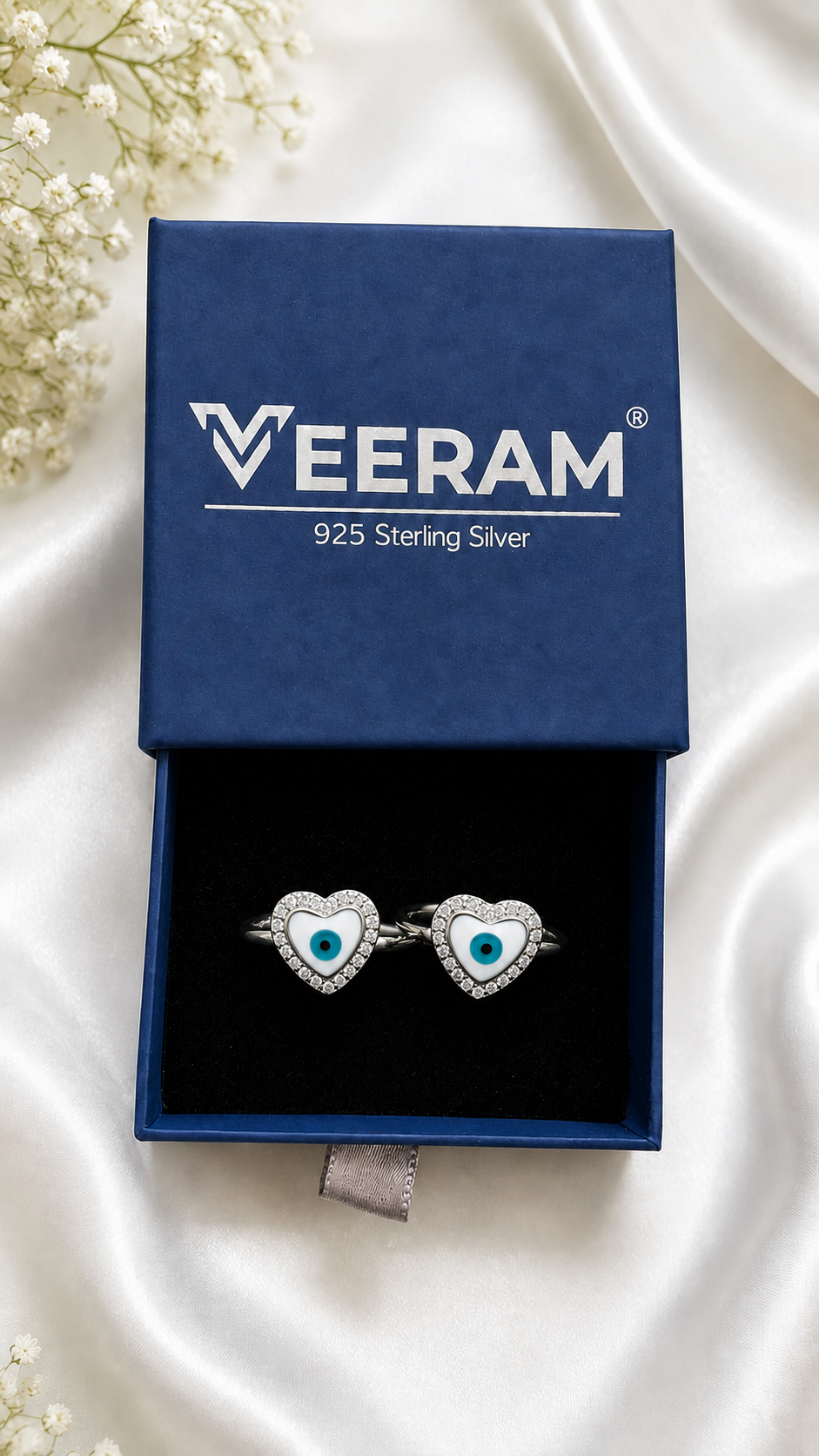 Silver Heart EvilEye Toering