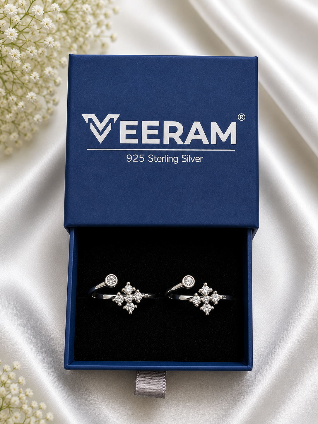 Snowflake Sparkle Toe Rings