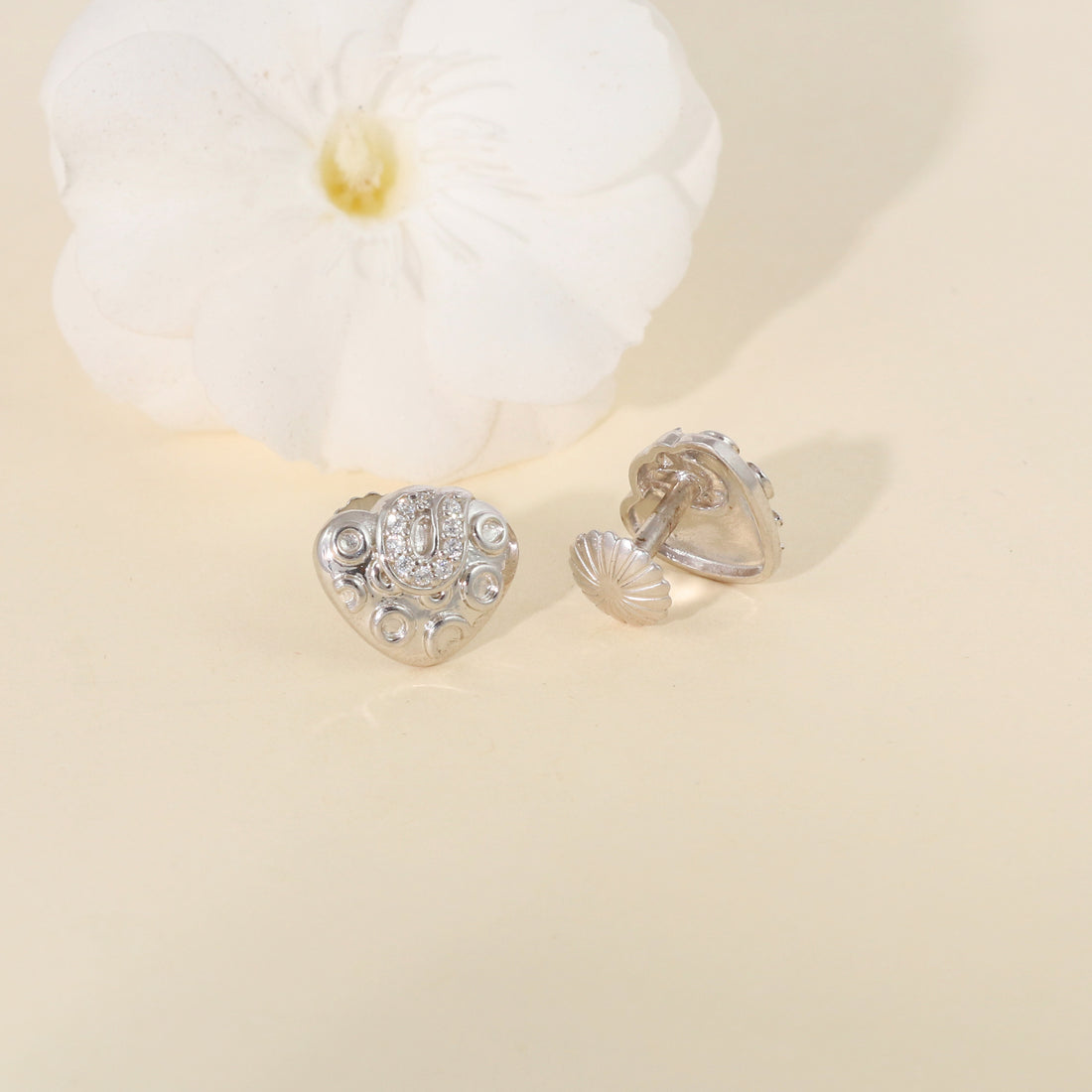 Silver  Divine Om Studs