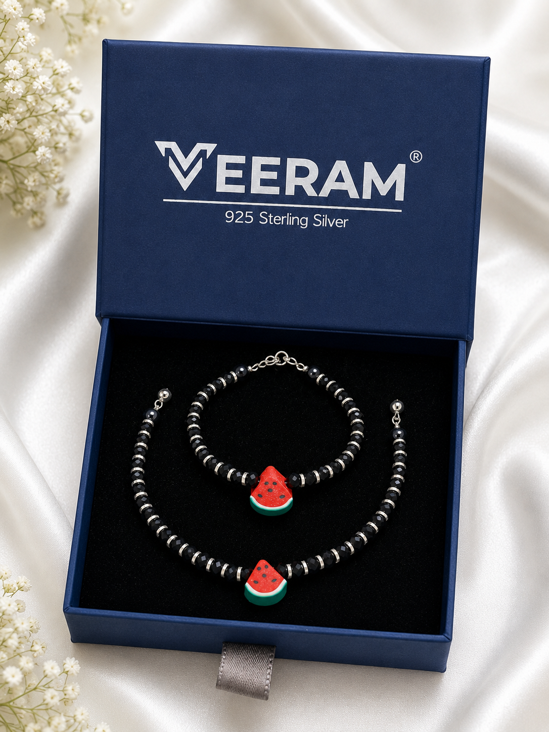 Silver Watermelon Nazariya Set