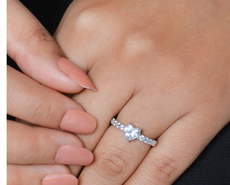 Silver Heart Adjustable Ring
