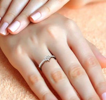 Silver Star Solitaire Ring