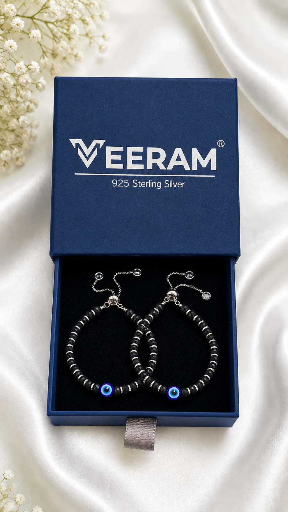 Silver Adjustable Evil Eye Nazariya Set