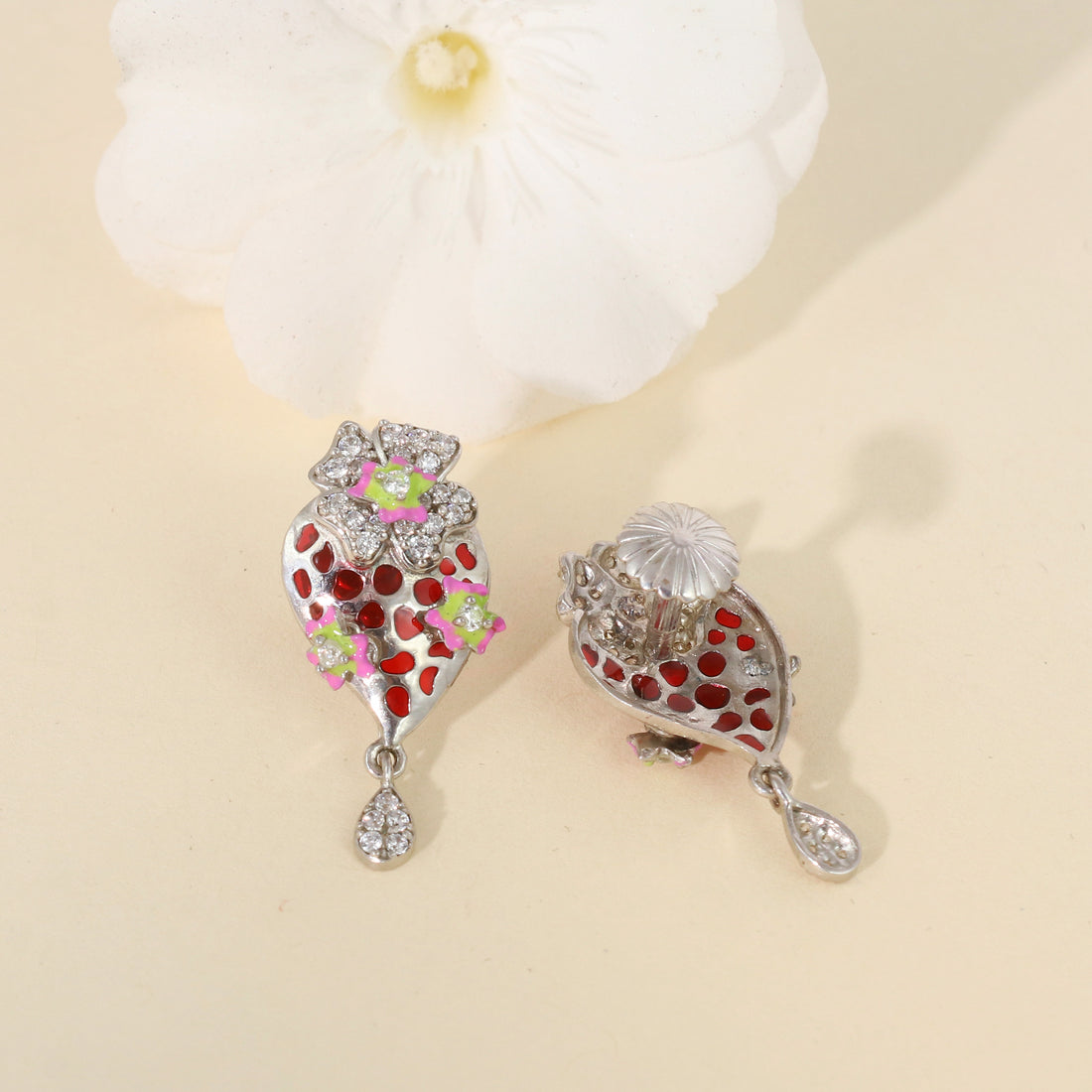 Silver Bloomberry Dangle Studs