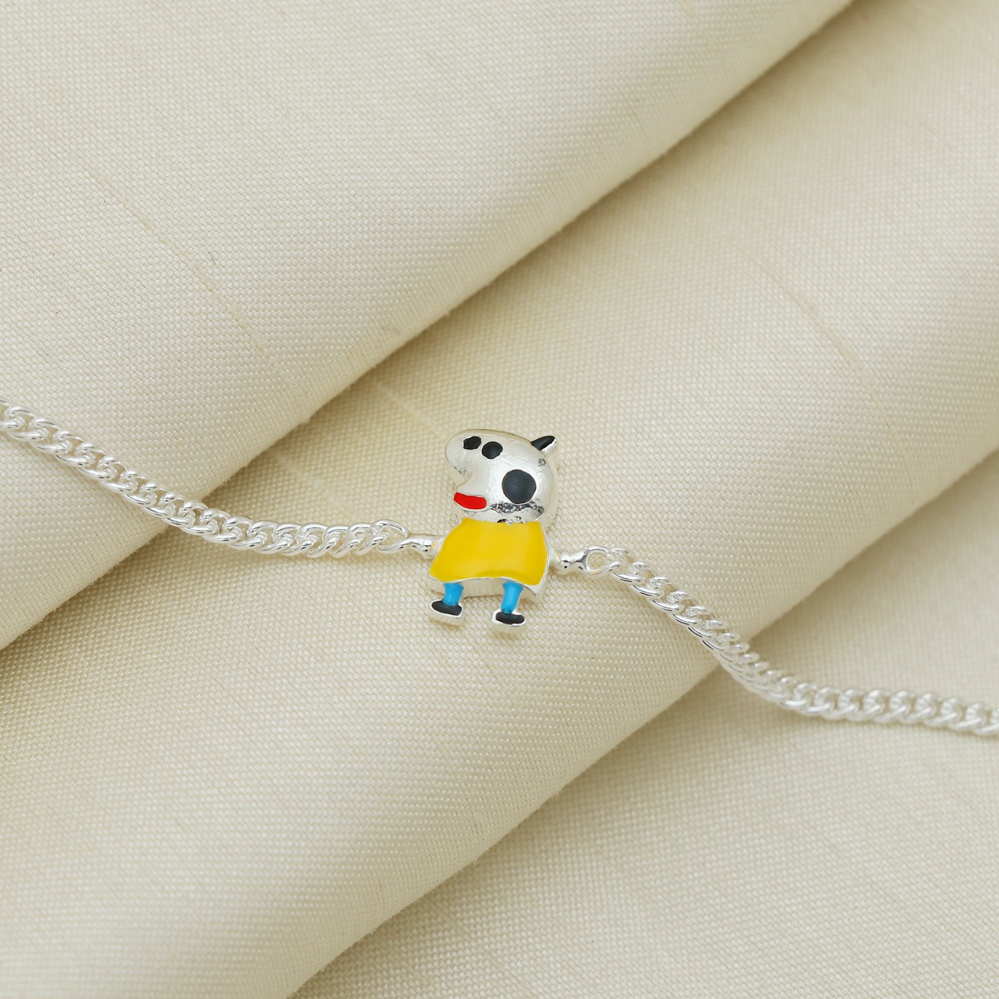 Pure Silver Peppa Pig Baby Rakhi