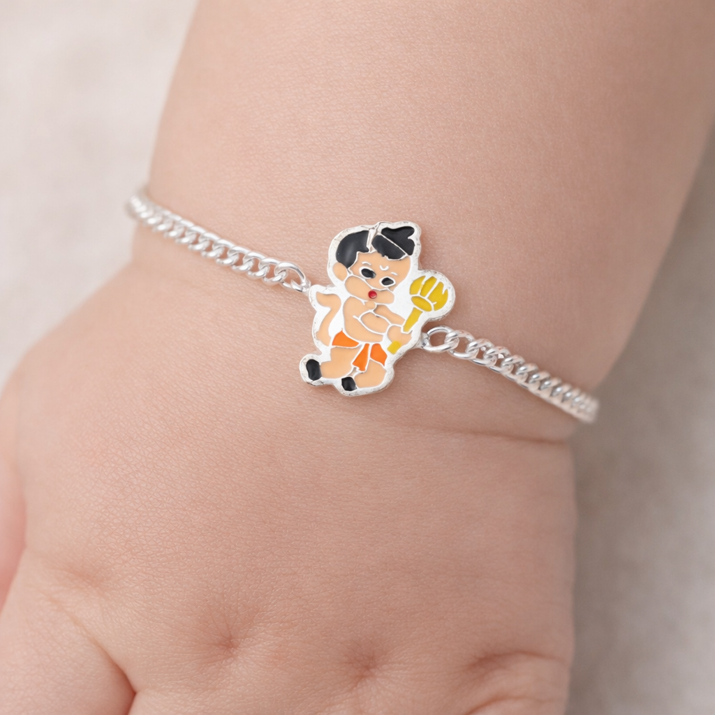 Pure Silver Hanuman Baby Bracelet