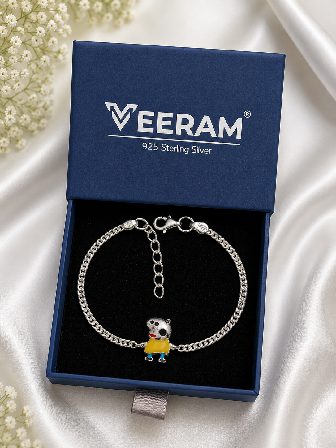 Pure Silver Peppa Pig Kids Bracelet