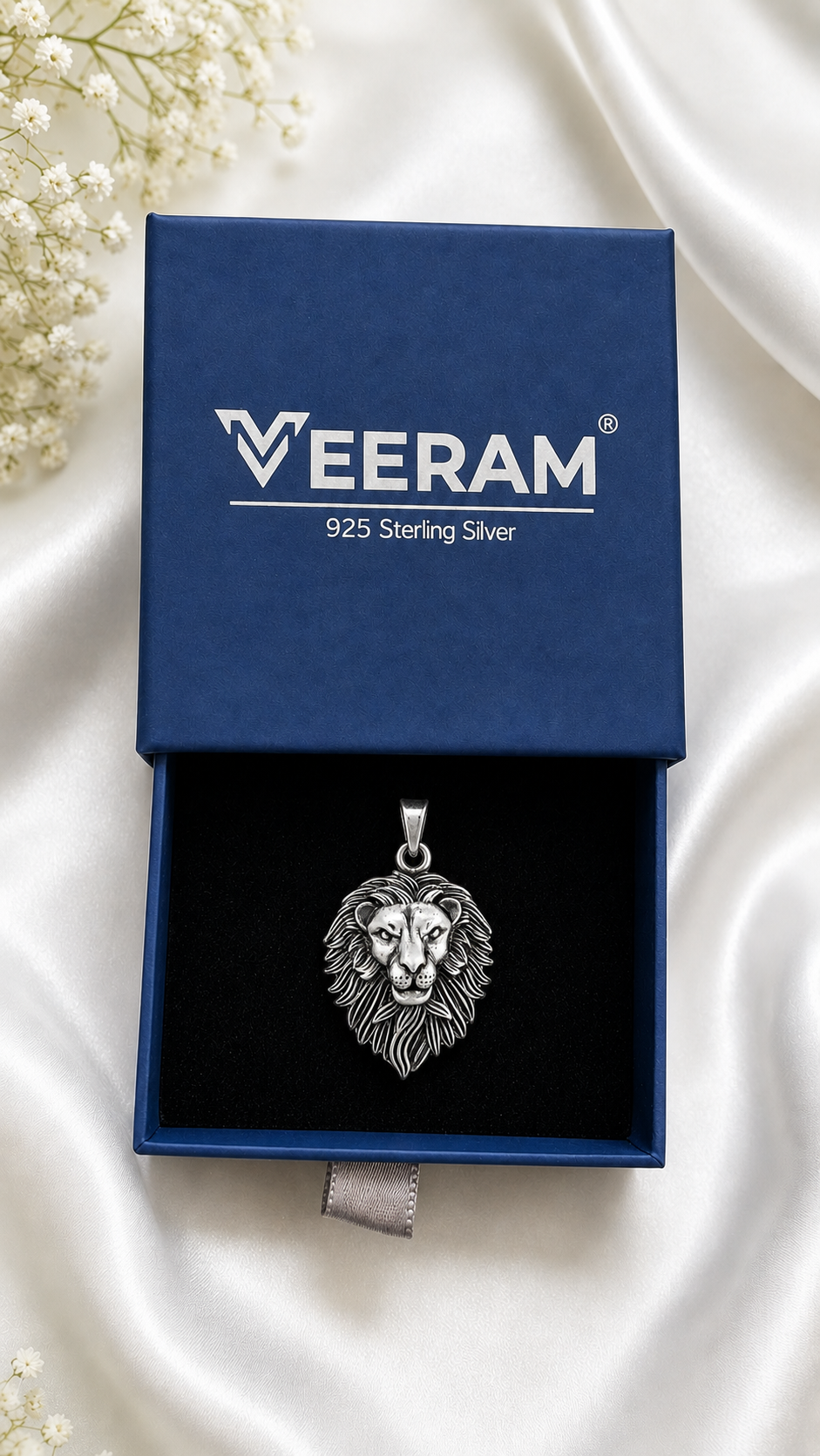 Silver Oxidised Lion  Pendant