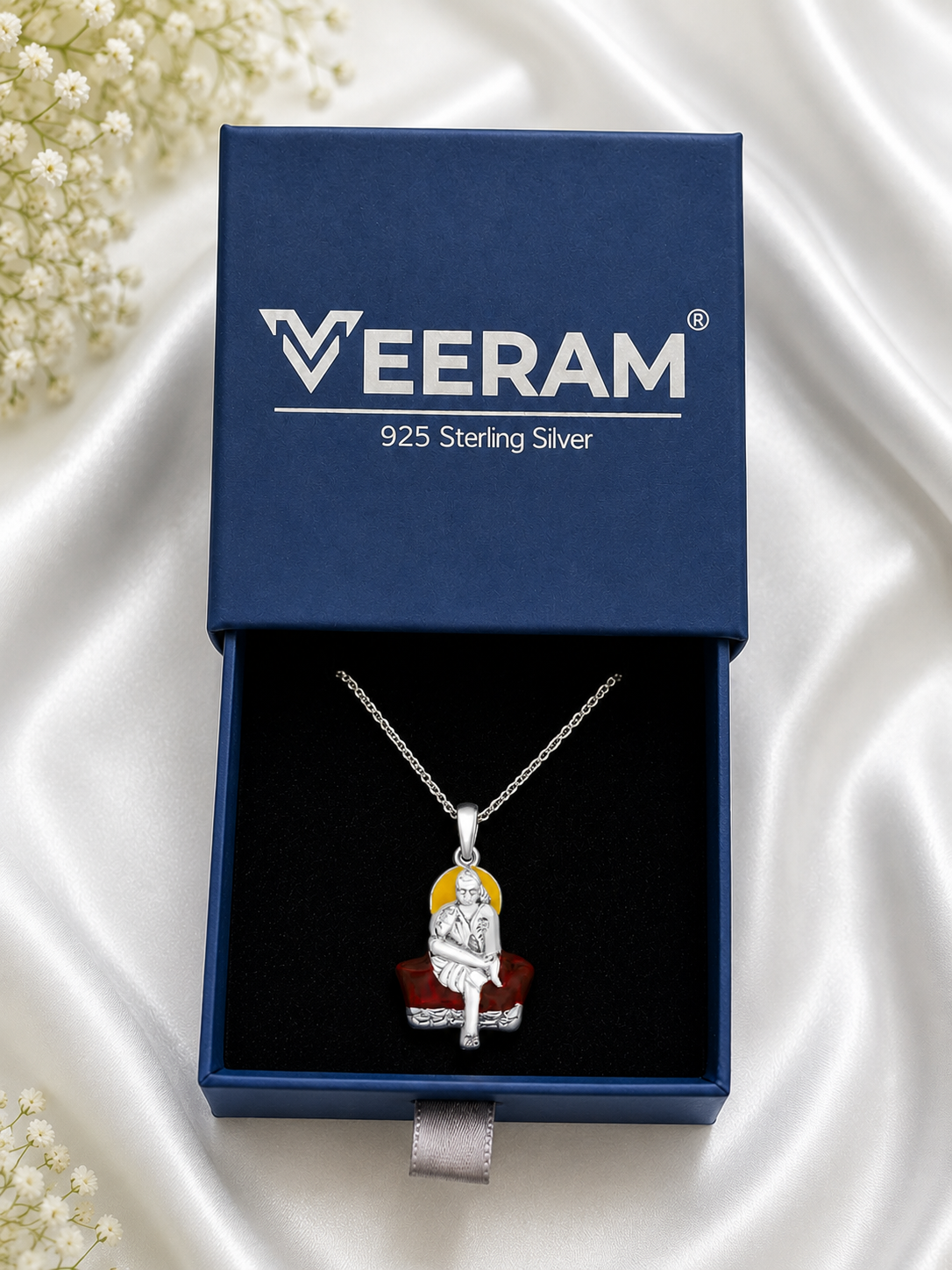 Silver Sai Baba Chain Pendant