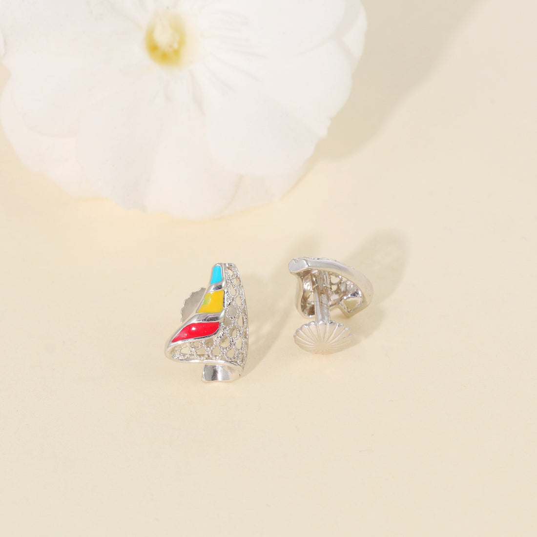 Silver Pop Prism Studs