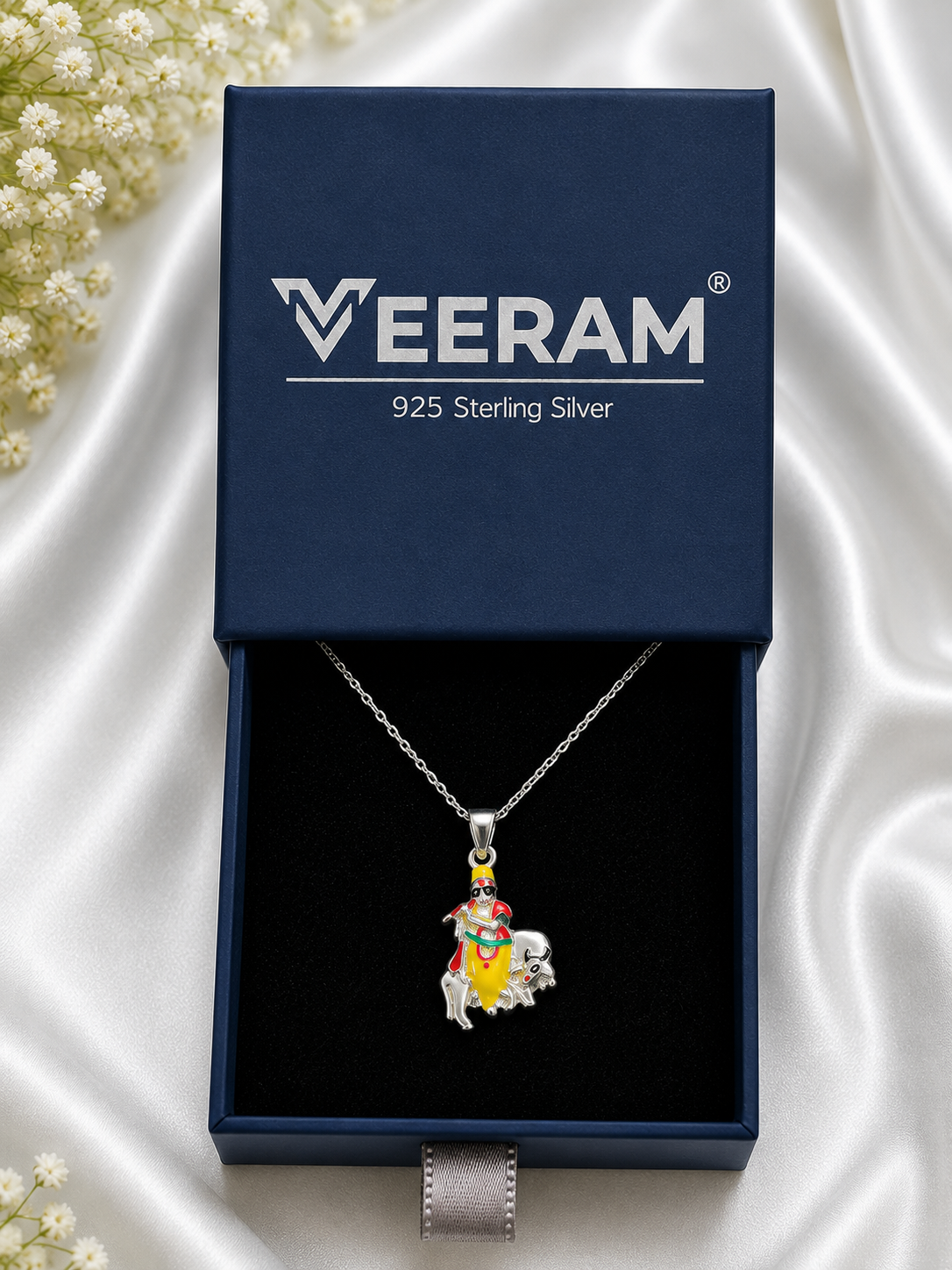Silver Lord Krishna Chain Pendant