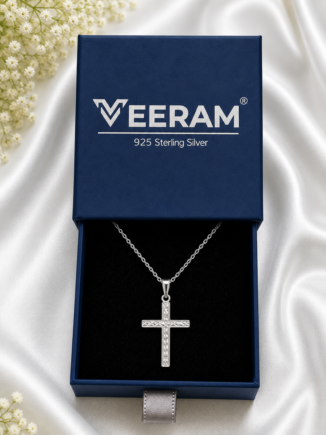 Silver Faith Cross Chain Pendant