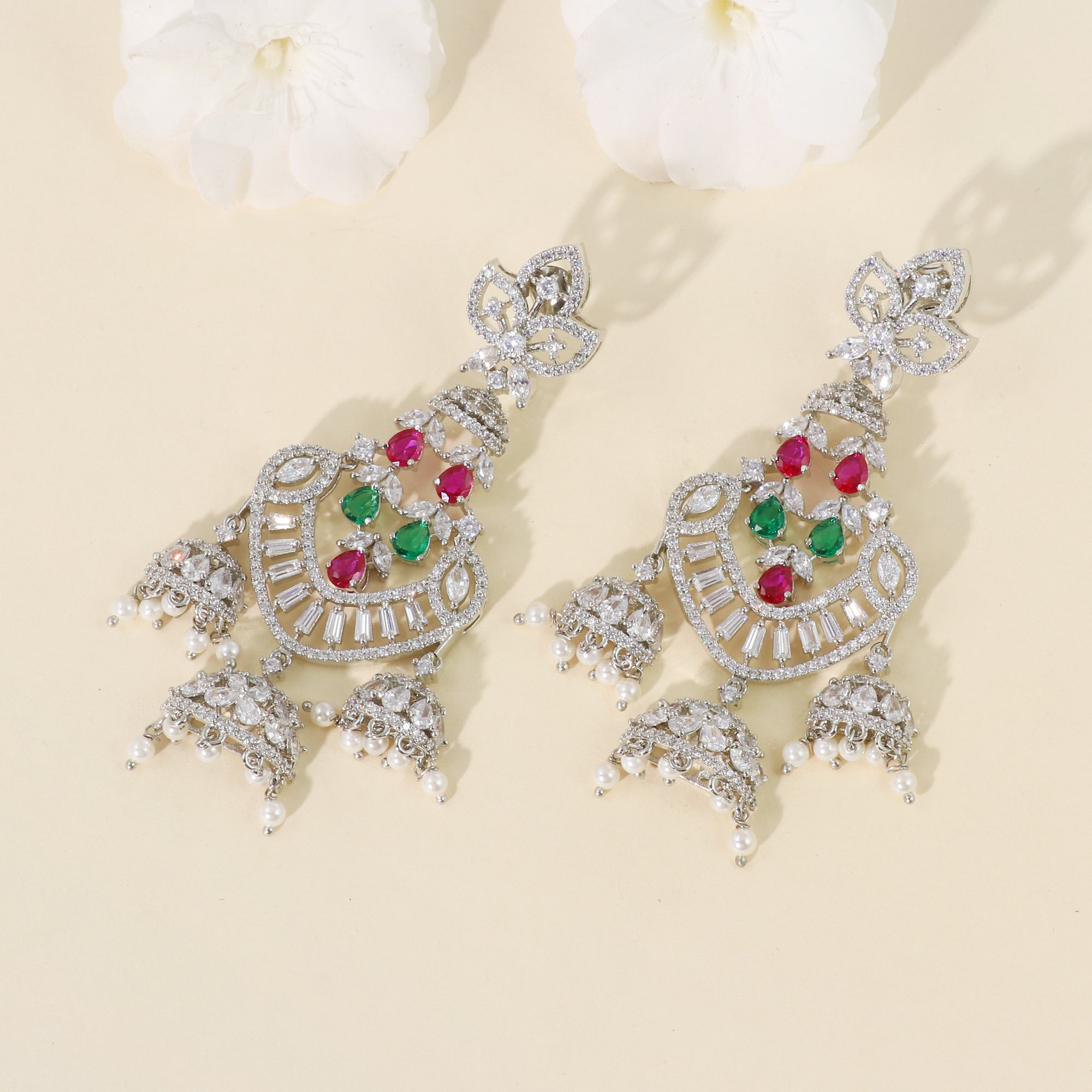 Silver Nawabi Jhumka Drops