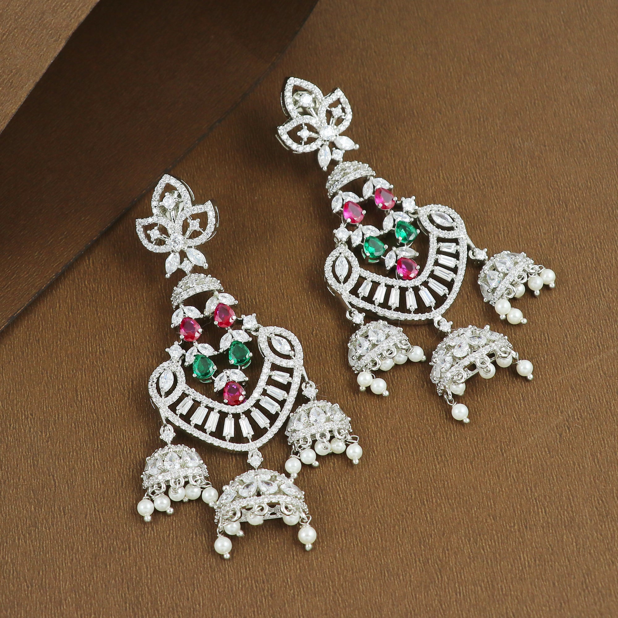 Silver Nawabi Jhumka Drops